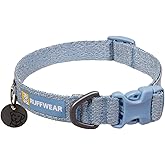 Ruffwear, Front Range Flex Dog Collar, Polar Blue, 11"-14" | Soft Engineered Knit, Lightweight Adjustable, Side Release Buckle with Aluminum D-Ring &amp; ID Tag Silencer for Everyday Walks