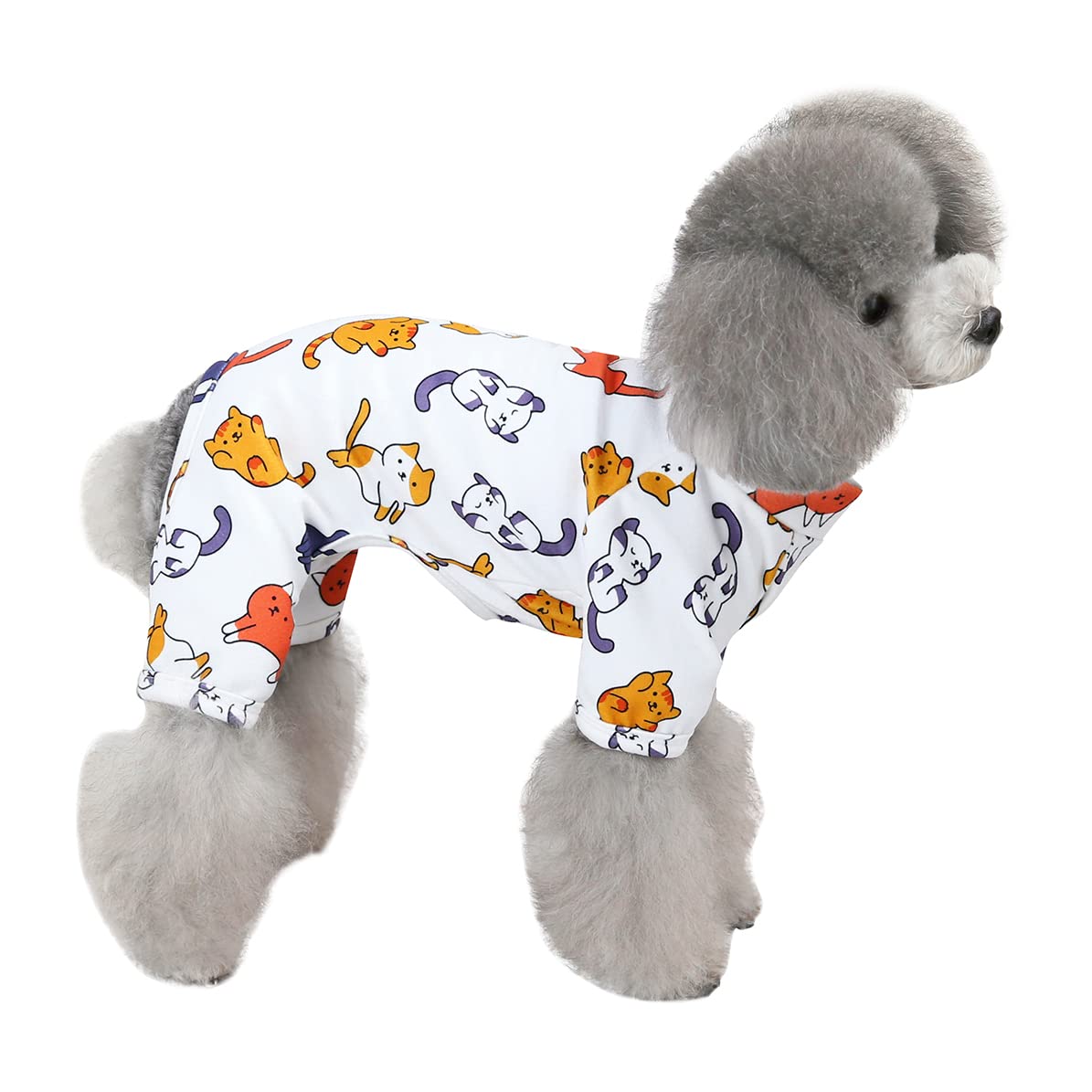 HuaLiSiJi Dog Pyjamas Cotton Pyjamas for Dogs, Elastic and Take off Suitable for Small and Medium Dogs (White, XXL)