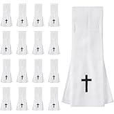 HunnmingRe 16 Pcs Christian Cross Football Towel Cotton Quarterback Pitching Qb Towel for Football Field with Hook and Loop Fastener for Men Sports Gym White Yoga Accessories