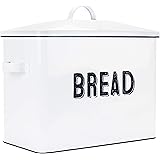Stylish Farmhouse Bread Box For Kitchen Countertop - Extra Large Breadbox Holds 2+ Loaves Of Bread - Perfect Metal Storage Ti