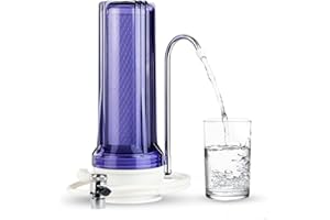 iSpring CKC1C Countertop Drinking Water Filtration System with Carbon Filter, 2.5" x 10", Clear