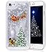iPhone SE 2020 7/8 Case 4.7 inch, CinoCase 3D Creative Liquid Case [Christmas Collection] Flowing Quicksand Stars Bling Glitter Snowflake Christmas Tree Clear Hard Case for iPhone 7/8/SE 2020 (Silver)