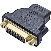 DTECH Bi-Directional DVI Female to HDMI Female Adapter HDMI to DVI-I (24+5 Port) Converter 4K 1080p Video for Computer Monito