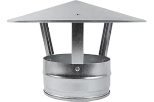 Vent Systems 6" Inch Round 360 Vent Cap - Galvanized Metal - House Exhaust Roof Cap with Rubber Sealing for Perfect Insulatio