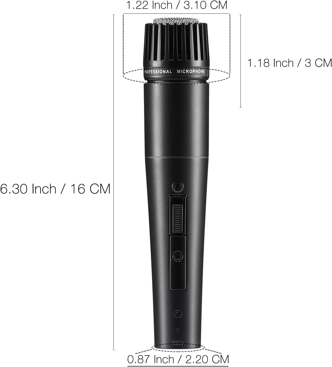 Moukey Instrument Vocal Microphone Dynamic Cardioid Wired Mic Metal Handheld, 16.4 ft XLR Cord for Guitar/Drum/Bass/Harmonica/Karaoke/Stage with Switch (MWm-4): Home Audio & Theater