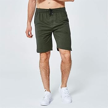 army green running shorts