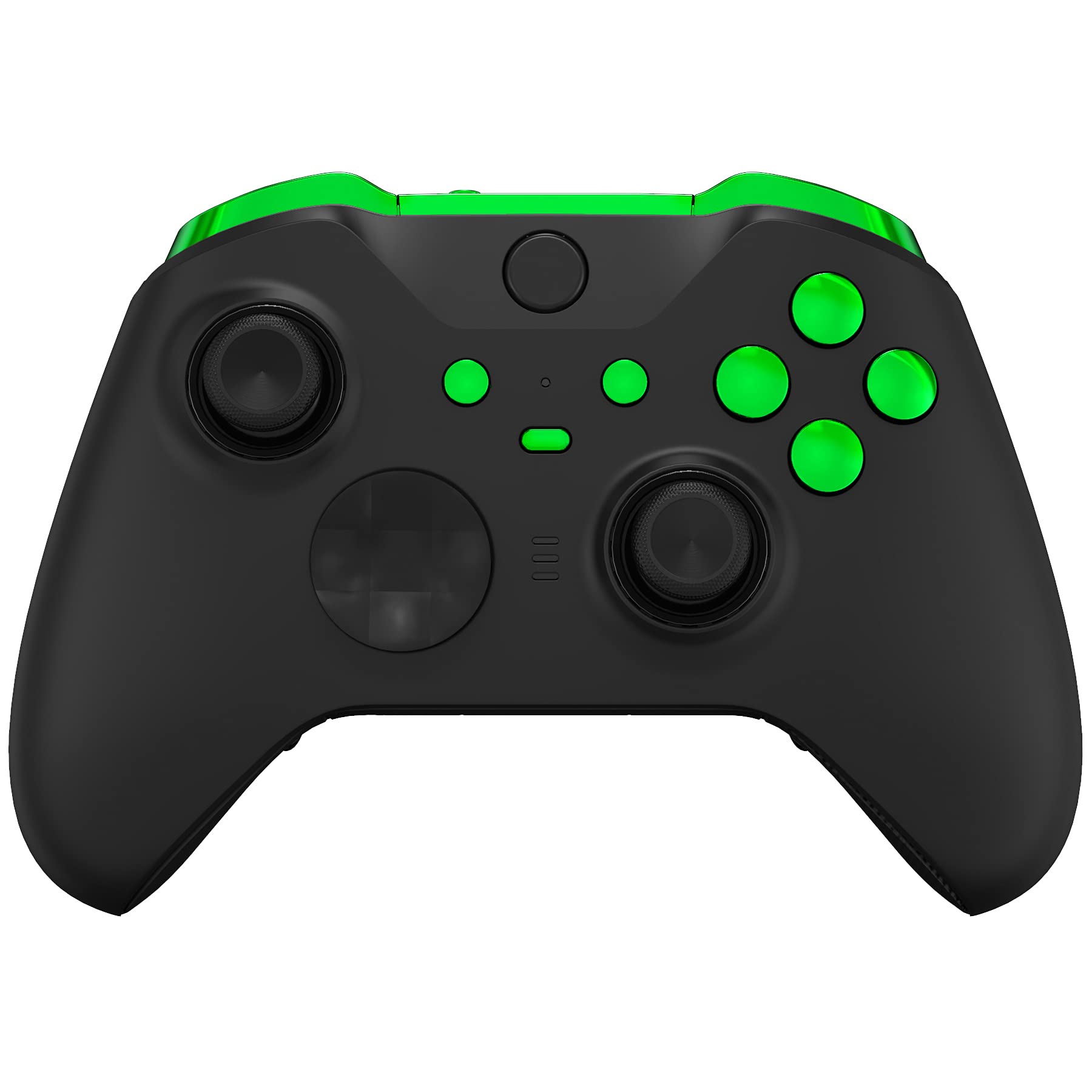 eXtremeRate Chrome Green Replacement Buttons for Xbox One Elite Series 2 Controller, LB RB LT RT Bumpers Triggers ABXY Start Back Sync Profile Keys for Xbox Elite Series 2 Core Controller Model 1797