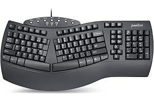 Perixx PERIBOARD-512 Ergonomic Split Keyboard - Natural Ergonomic Design - Black - Bulky Size 19.09"x9.29"x1.73"