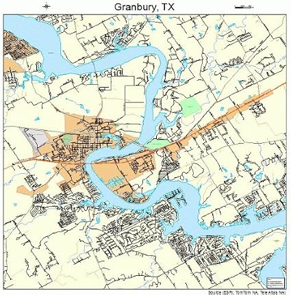 Granbury Tx Zip Code Map Amazon.com: Large Street & Road Map of Granbury, Texas TX 