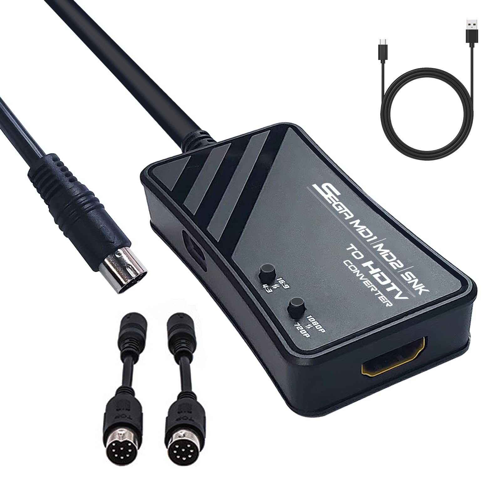 WNNZVCC HDMI Cable for Sega Genesis MD1/MD2,SNK Consoles, Supports 1080P/720P Switching and Aspect Ratio Switching 16:9/4:3.