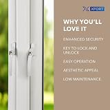 XFORT Key Locking Inline Window Handle White UPVC Replacement Lever Child Safety view 4