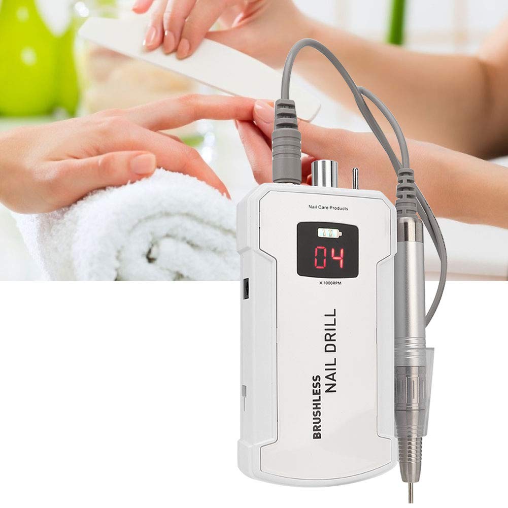 Valentine's Day Carnival Nail Drill, Electric Nail Drill, 35000RPM Portable Nail Drill Machine Electric Nail Grinding Buffing Polisher Manicure Tool White, Buffing, Removing Acrylic Na