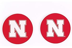P. GRAHAM DUNN University of Nebraska Cornhuskers NCAA Team Logo 2.75 x 2.75 Absorbent Ceramic Car Coasters Pack of 2