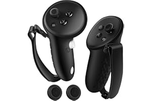 LRWZOV Silicone Controller Grips Cover Compatible with Meta Quest 3 Accessories, Anti-Throw Silicone Grips Cover Protector with Knuckle Straps.