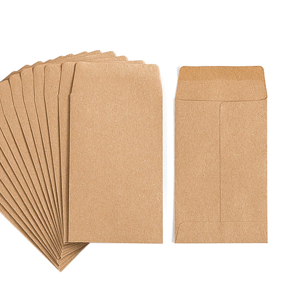 Photo 1 of 1000 Pack Small Coin Envelopes Self-Adhesive Kraft Paper Seed Envelopes Mini Parts Small Items Stamps Storage Packets Envelopes for Garden, Office or Wedding Gift(2.25"×3.5")