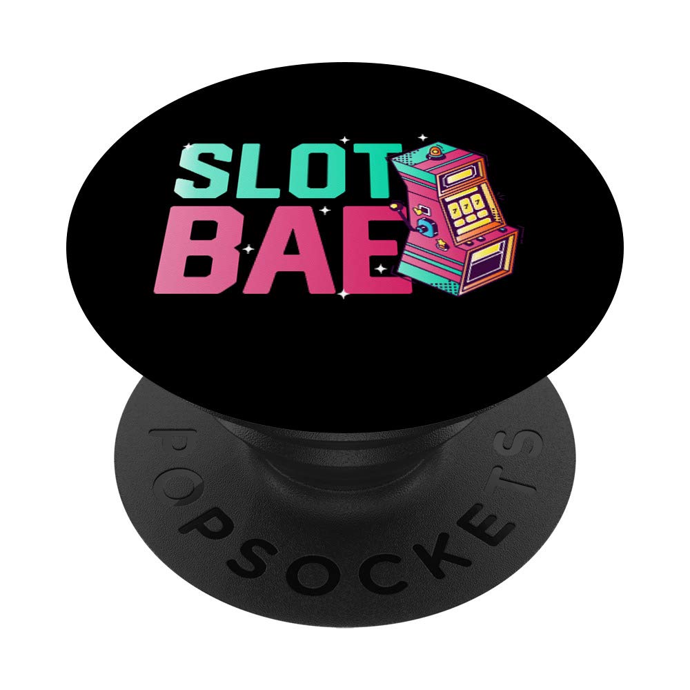 Slot Bae Slot Machine Funny Vegas Gift Casino Player PopSockets PopGrip: Swappable Grip for Phones & Tablets