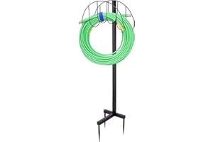 ZEMIRO CHARGE Freestanding Garden Hose Holder & Hose Storage, Detachable Water Hose Holders 150FT Water Hose Heavy Duty Metal Hose for Outside, Yard, Lawn, Farm