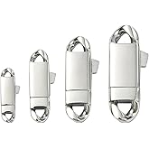 LiQunSweet 4 pcs 4 Styles Rectangle Cuban 316 Stainless Steel Clasps Lock Trigger Buckle Chain Connector Clasps for Necklace Bracelet Keychain Handbag Jewelry Findings - 38.5×3.5mm