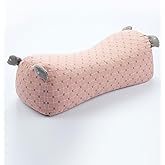 EDMILE Adjustable Buckwheat Neck Pain Relief Pillow, Neck Roll Pillow for Sleeping, Customizable Firmness Round Neck Pillow, Cooling Support for Side and Back Sleepers, Pink 16"x6"