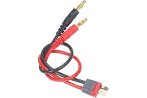 QM028 T Plug to 4mm Banana Plug Silicone Charging Cable 14AWG 20cm Power Adapter