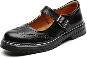 DR.XIRURUCO Mary Jane Shoes Women Platform Non-Slip Classics Round Toe Ankle Strap Comfort Casual Oxford Dress Work Mary Jane Flat Shoes