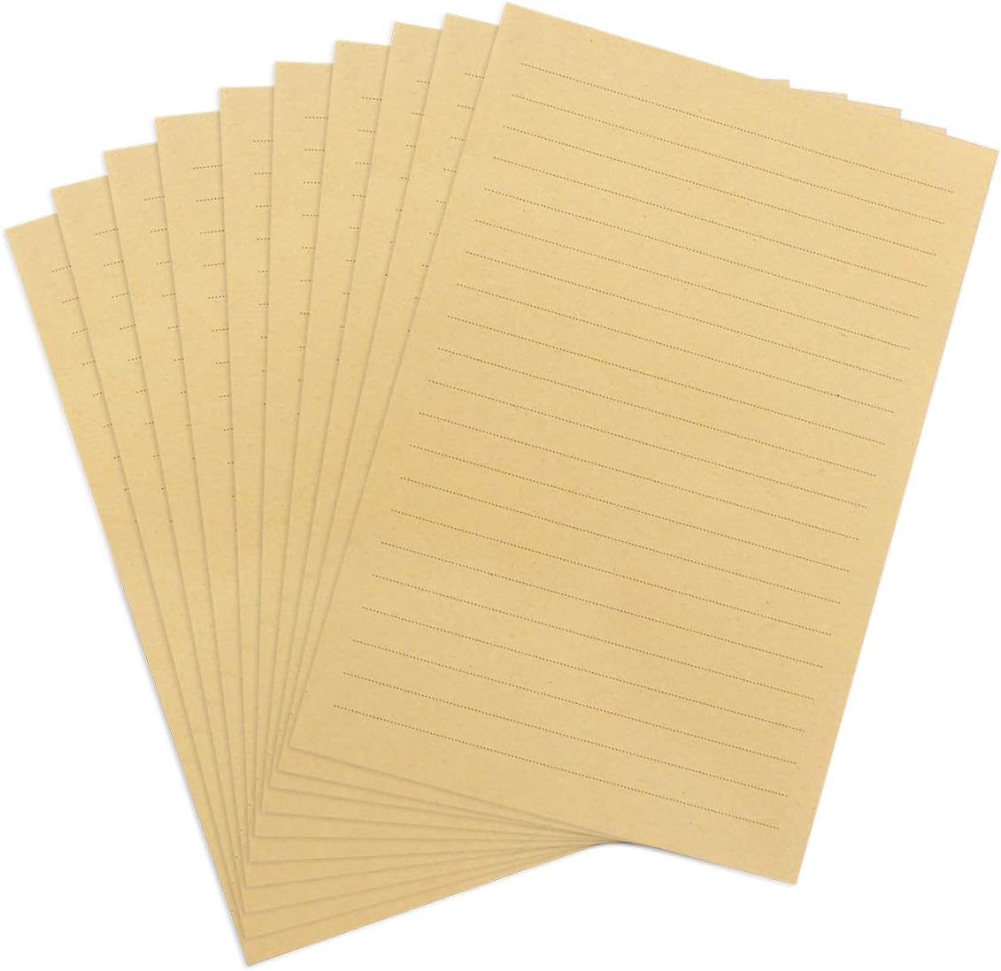 SHANGXIN 80 SheetsA5 Vintage Lined Kraft Letter Paper Retro Writing Paper for Home Office Stationary, Yellow,Blue,Purple