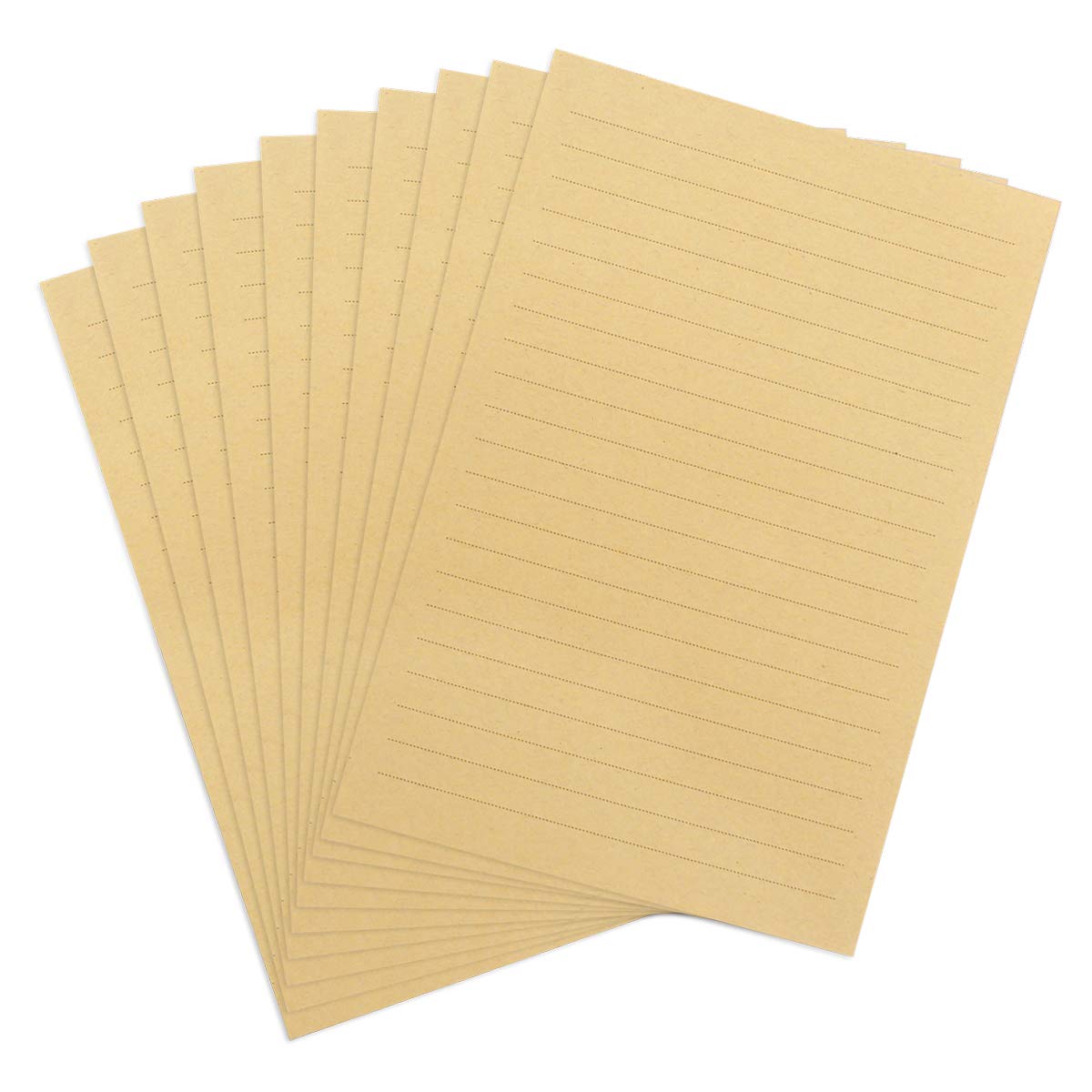 SHANGXIN 80 SheetsA5 Vintage Lined Kraft Letter Paper Retro Writing Paper for Home Office Stationary