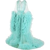 Daily Life Mall Tulle maternity robe for photoshoot Lingerie for Women Old Hollywood Robe Nightgown Tulle Bathrobe