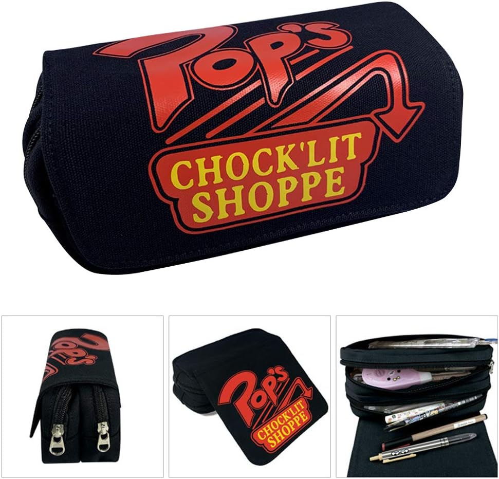 URMOSTIN Riverdale Pencil Cases, Student Canvas Double Layer Large Capacity Stationery Pouch Zipper Bag Makeup Cosmetic Travel School Bag for Kids