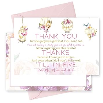 Amazon Com 15 Fancy Floral Thank You Cards With Pink Envelopes