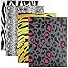 4pc Premium Plastic Two Pocket Folders- Beautiful Animal Designs, Made of Durable Poly-Water Proof, Moisture and Tear Resistant (Set of 4)