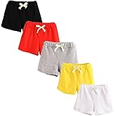 Toddler Shorts for Boys Girls Pull On Cotton Summer Shorts Casual Clothes Short Pants 5 Pack