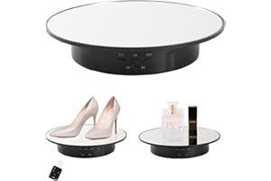 GOHASPW Rotating Display Stand Turntable Stand Black Spinning Stand for Product Shows with Telecontroller,7.87inch /17.6lbs Max Load,Black Round