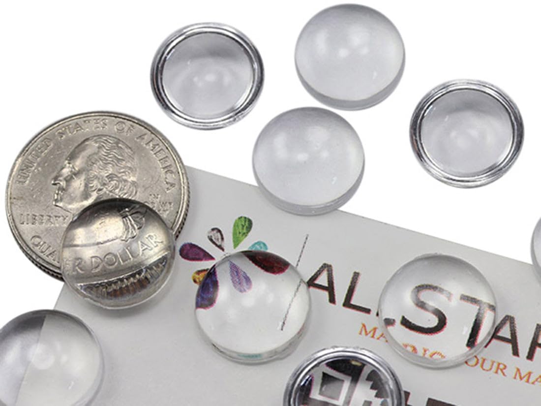 15mm Round Clear Acrylic Cabochons Pro Grade 25 Pieces