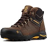 SUREWAY Men's 6" Soft/Steel Toe Lightweight Waterproof Work Boot - Leather,Lace Up,Oil/Slip Resistant Dual-Density Comfortable EH Construction Industrial Ankle Safety Men Work Boots,Roofing, Hunting