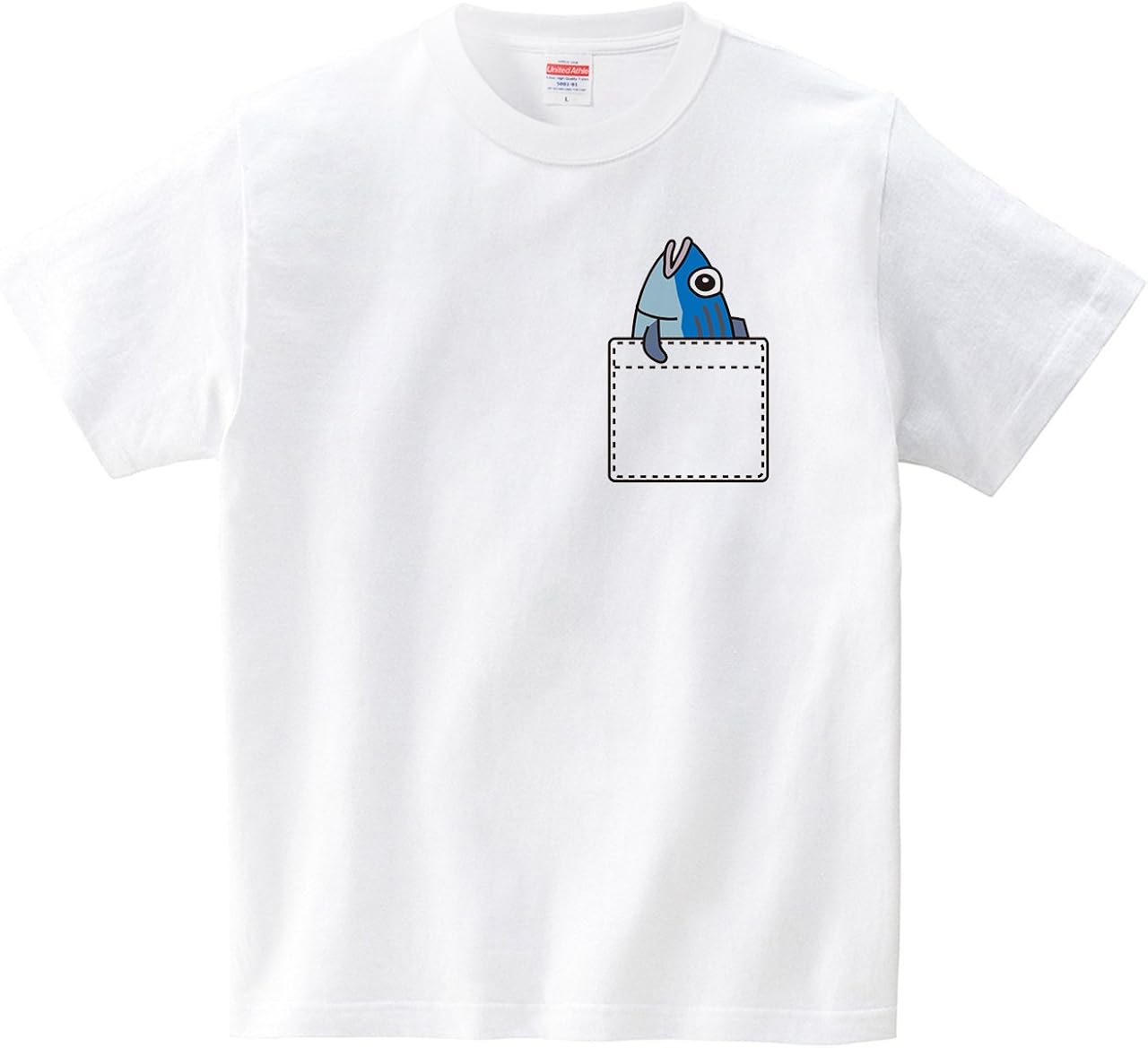 イタクシーズ Tシャツ ポケットから魚 Chaton Caton T メンズ オリジナルプリント 通販 Amazon