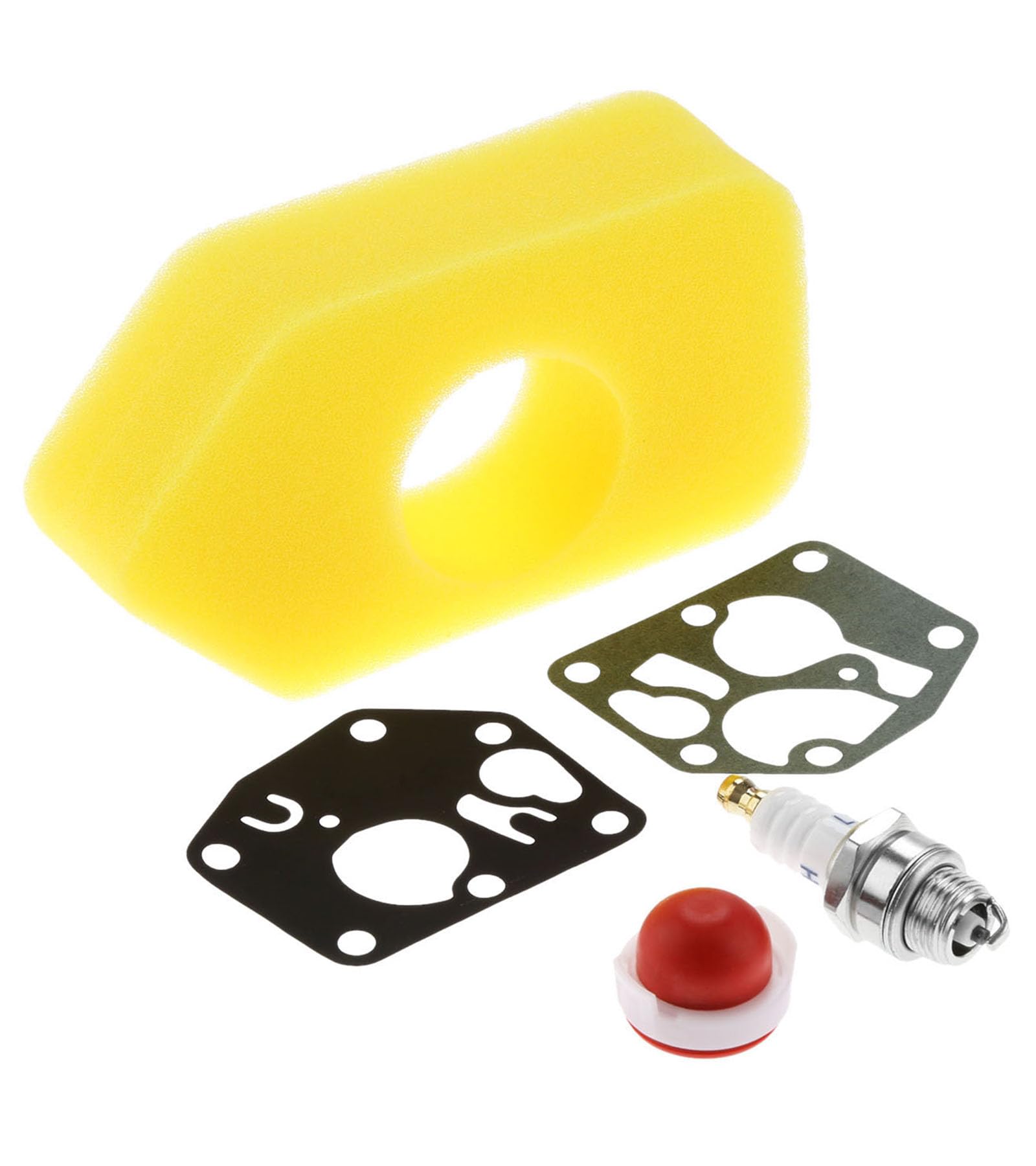 Mtsooning Lawn Mower Service Kit,Air Filter Carb Diaphragm Gasket Primer Bulb L7T Spark Plug Replacement for B&S 795083 698369 694394