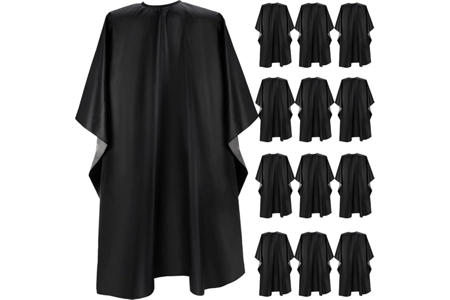 Foaincore 12 Pcs Shampoo Capes for Salons Waterproof Barber Capes for Hair Stylist 59″ x 47″ with Adjustable Snap Closure