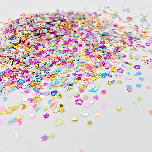 MELYTU Colorful Manicure Glitter Confetti, Mixed Shapes Size 3mm Great for Party Decorations, DIY Crafts, Premium Nail Art (3 Pack, 12000Pcs)
