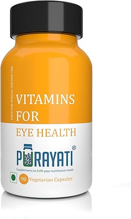 Purayati Eye Health Vitamin for Adults - Blue Light, Glare Sensitivity with Natural Lutein & Zeaxanthin (90 Capsules)