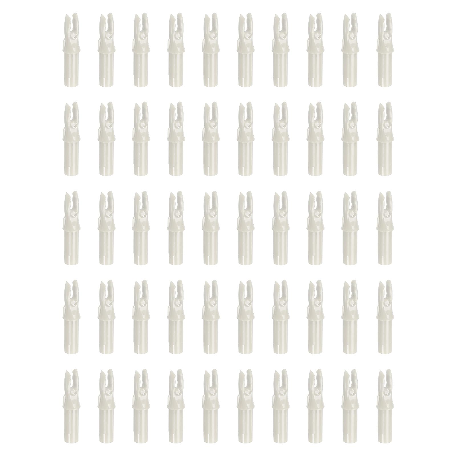 PATIKIL Archery Arrow Nocks 6.2mm 0.244", 50 Pack Insert Arrow Nock Replacement for Shooting, White