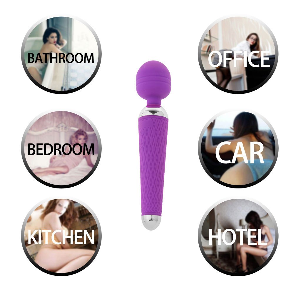 Wireless Bullet Massager Remote Control Egg Vibrator Kegel Ball Kit for Women Or Couples (Wand Massager, Purple)