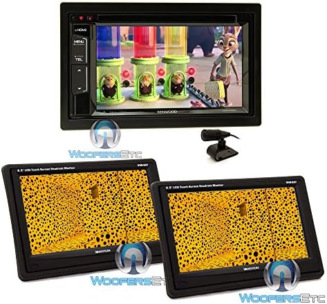 pkg (2) Soundstream VHR 65T 6.5" LCD Touchscreen Headrest Monitors + Kenwood DDX24BT In-Dash 2-DIN 6.2" Touchscreen DVD Receiver