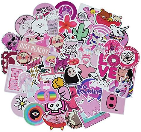 Cute Girl Laptop Stickers, Cartoon Waterproof Vinyl Sticker for Water Bottle Computer Notebook Car Skateboard Motorcycle Bicycle Luggage Guitar Bike Decal 50 Pack (Style - D)