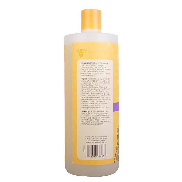 BURT’S BEES FOR PETS CALMING DOG SHAMPOO WITH LAVENDER AND GREEN TEA, 95% NATURAL ORIGIN FORMULAS, CALMING LAVENDER DOG SHAMPOO – GENTLE DOG SHAMPOO, BEST DOG SHAMPOO, LAVENDER, 32 OZ