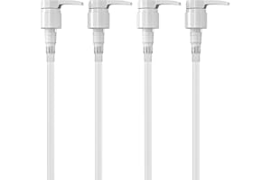 Universal Pumps for Shampoo, Conditioner, 4 Pack, Gel, Body Wash, etc, for 1 Liter/33.8 Ounce/1000ml Bottles (Whtie)