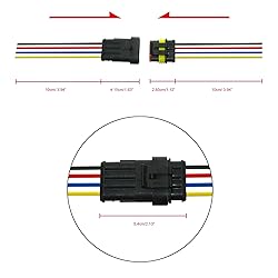 MUYI 5 Sets 4 Pin Wire Connector 18AWG Waterproof