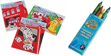 Download Amazon Com Ustoy 24 Piece Firefighter Fireman Coloring Book Crayons Bundle Office Products