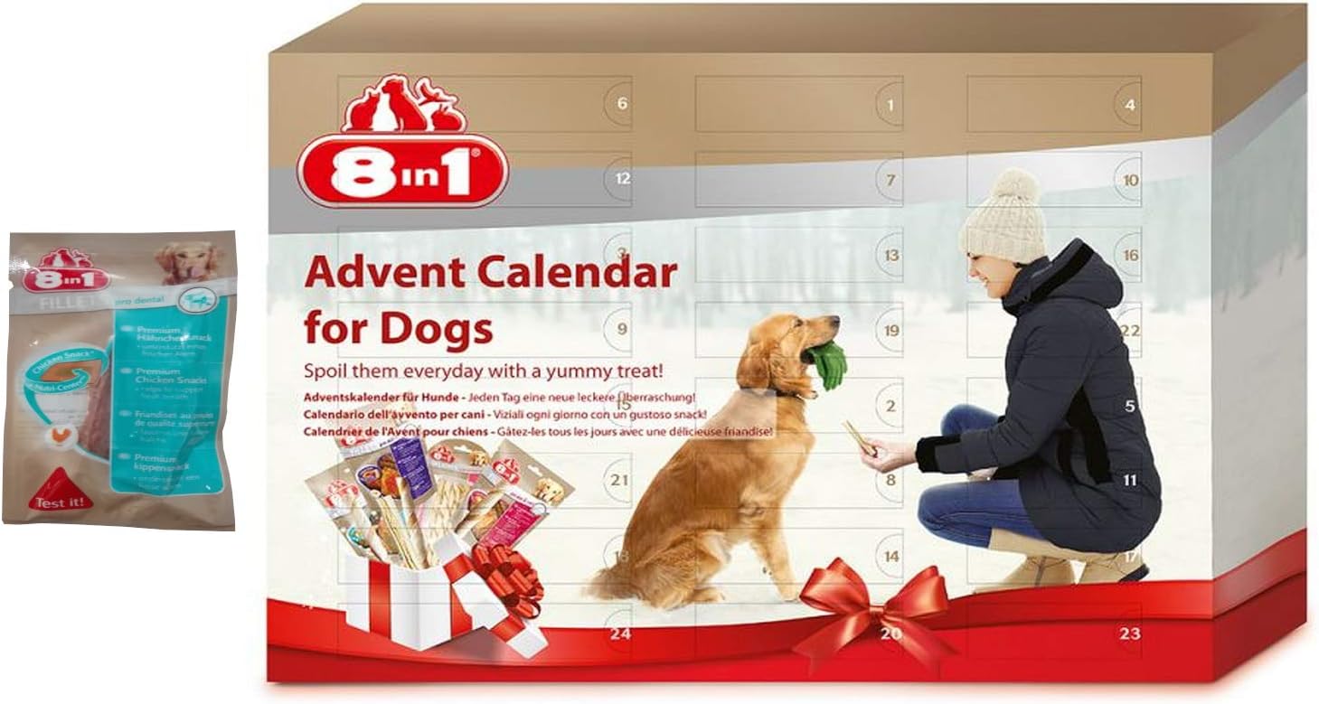 Adventskalender für Hund + 1 Probierpackung Pro Dental von 8in1 Amazon.de Haustier Adventskalender für Hund + 1 Probierpackung Pro Dental von 8in1 Amazon.de Haustier