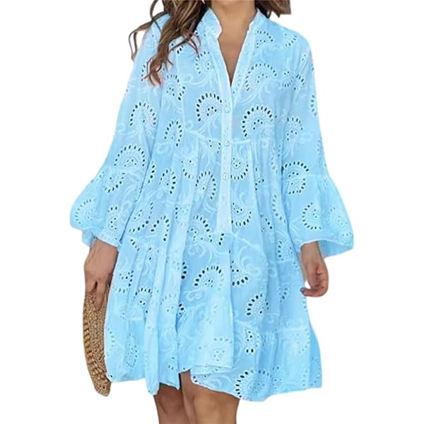 ワンピース EYELET LACE SHIRT DRESS ameri vintage Ameri（アメリ）の「EYELET LACE SHIRT DRESS（ワンピース